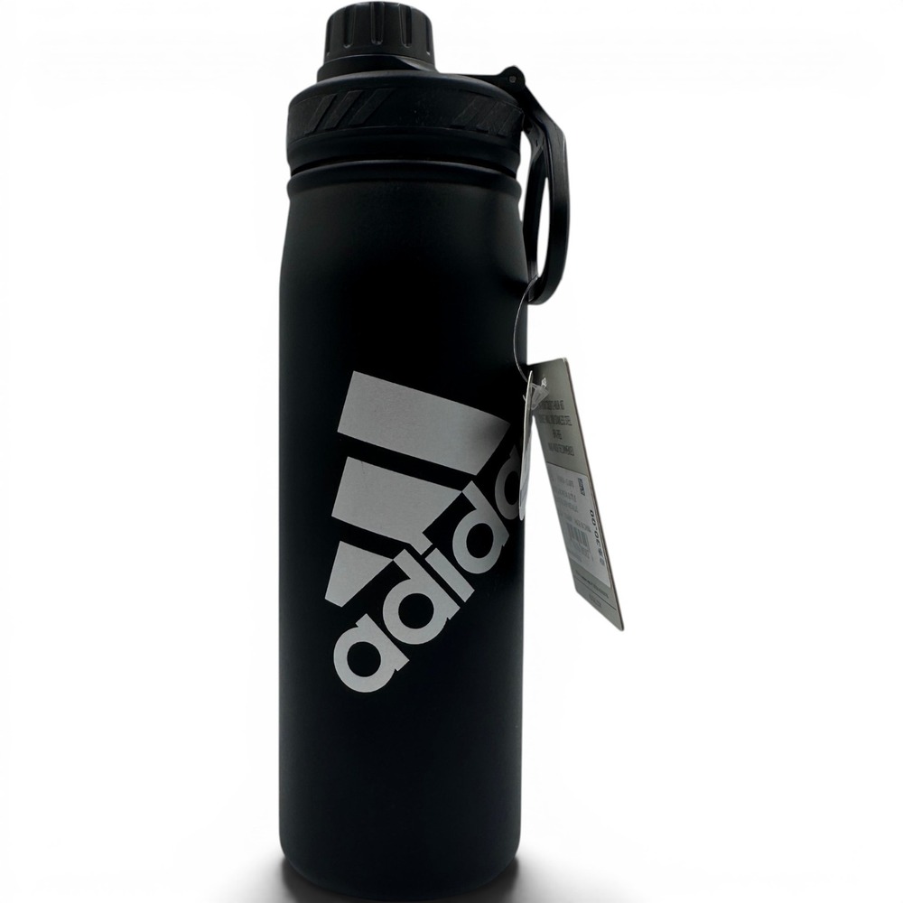 Adidas Water Bottle Unisex 20 oz Black NWT Stainless Steel Insulated Gym Sport